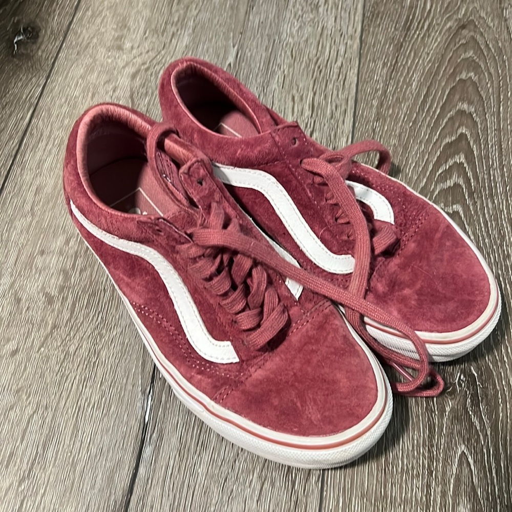 Pink velvet vans vintage low top ultra suede women’s 6 men’s 4.5